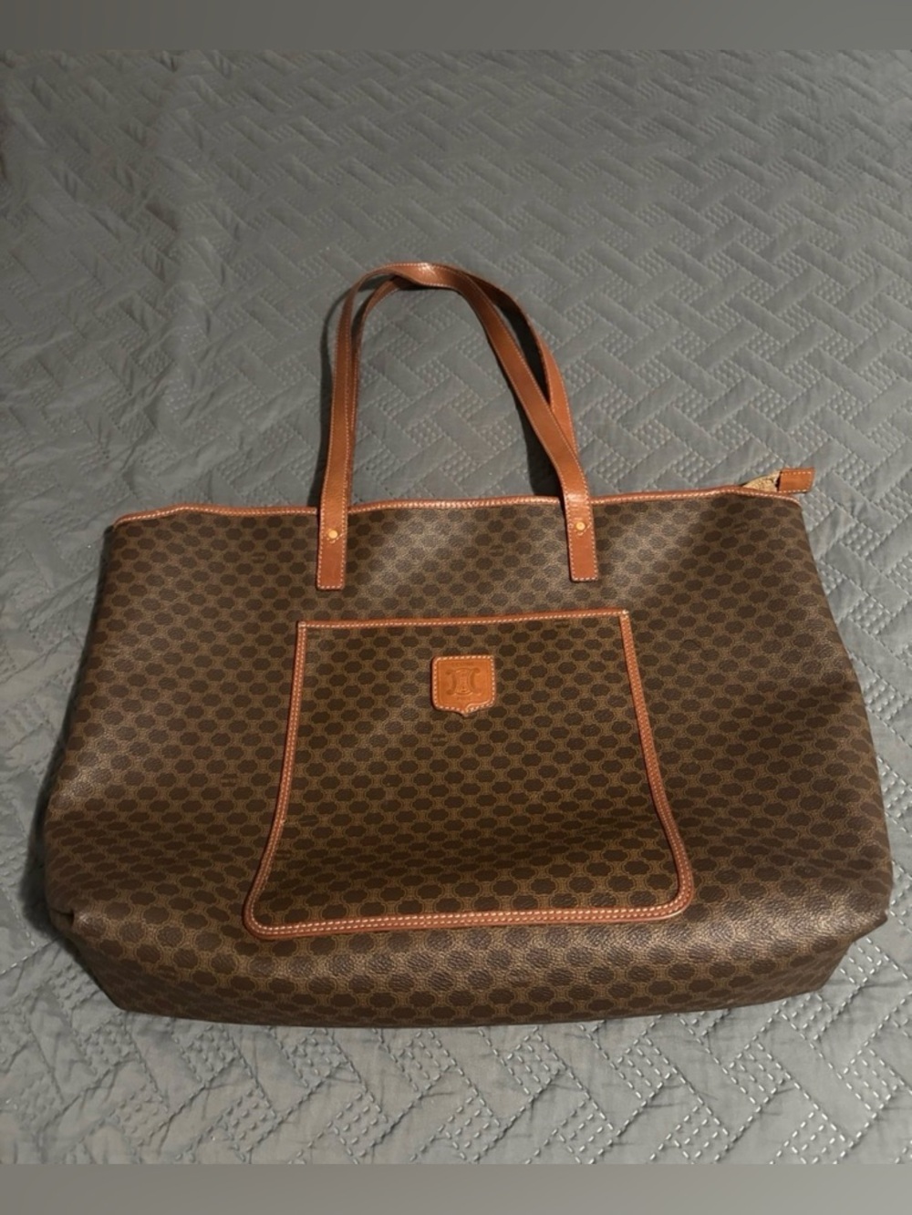 Vintage Celine brown Macadam canvas tote bag - Picture 2 of 10
